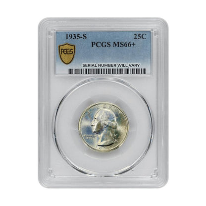 1935-S Washington Silver Quarter - PCGS MS66+ - CoinsTV