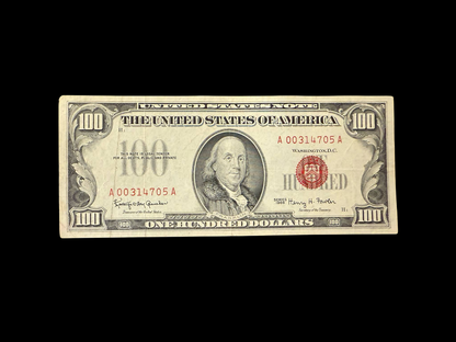 1966 $100 United States Paper Currency - Red Seal - CoinsTV