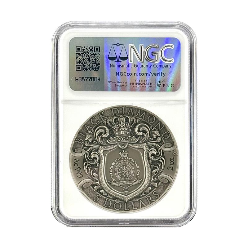 2025 Niue Black Diamond 2 oz Silver Coin - NGC MS 70 - CoinsTV