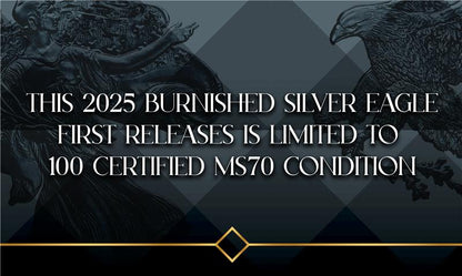 2025 W Silver Eagle Burnished - NGC MS70 First Releases In God We Trust Label