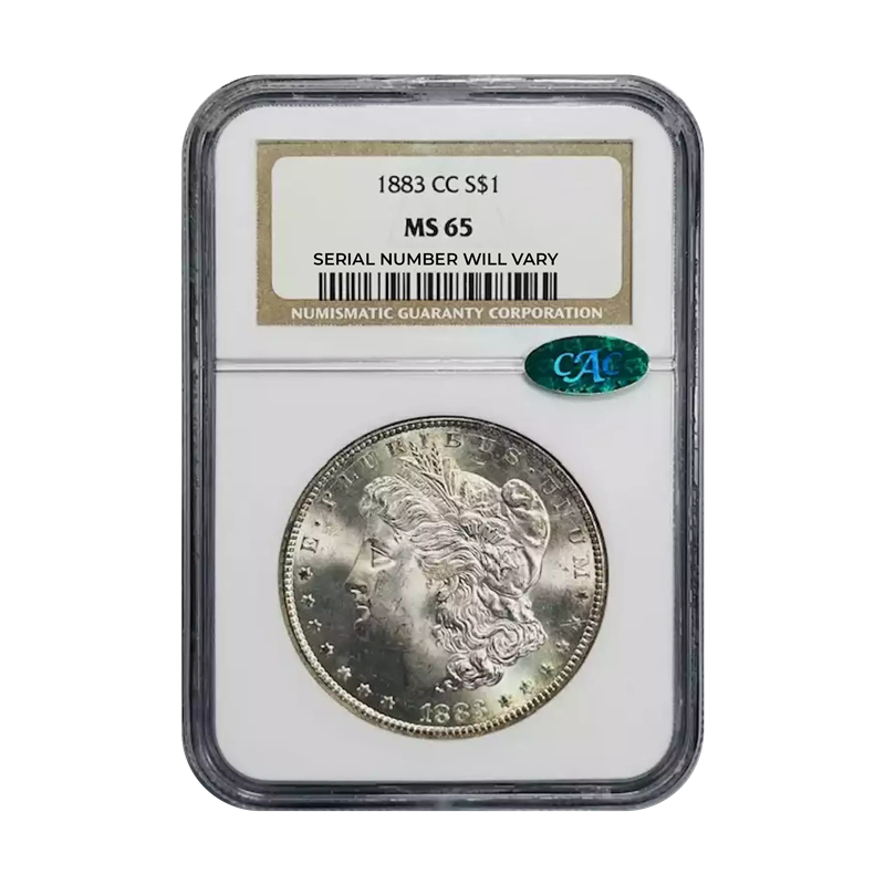 1883 CC Morgan Silver Dollar Carson City - NGC MS65 CAC - CoinsTV