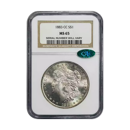 1883 CC Morgan Silver Dollar Carson City - NGC MS65 CAC - CoinsTV