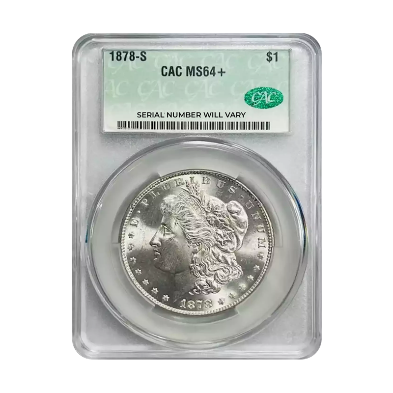 1878-S Morgan Silver Dollar San Francisco - CAC MS64+ - CoinsTV
