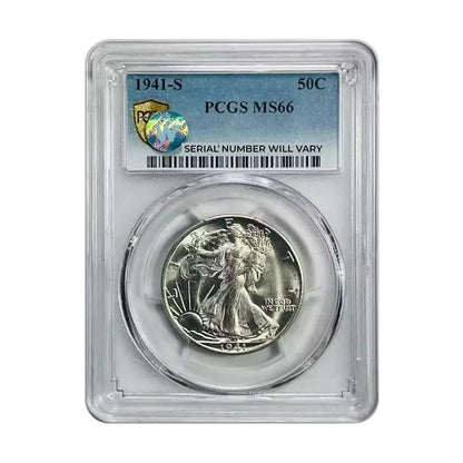 1941-S Walking Liberty Silver Half Dollar San Francisco - PCGS MS66 Sight White - CoinsTV