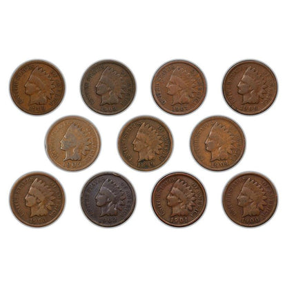 1899-1909 Indian Head Cent 11pc Collection - The Final Decade - CoinsTV
