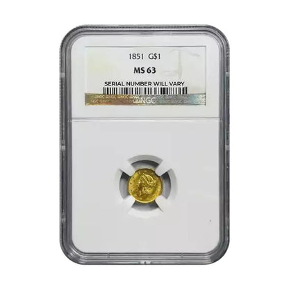 1851 $1 Gold Liberty Head - NGC MS63 - CoinsTV