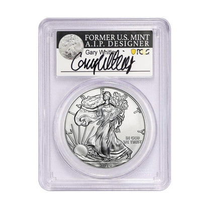 2016 Silver Eagle - Gary Whitley Signed - PCGS MS70 30th Anniversary - CoinsTV