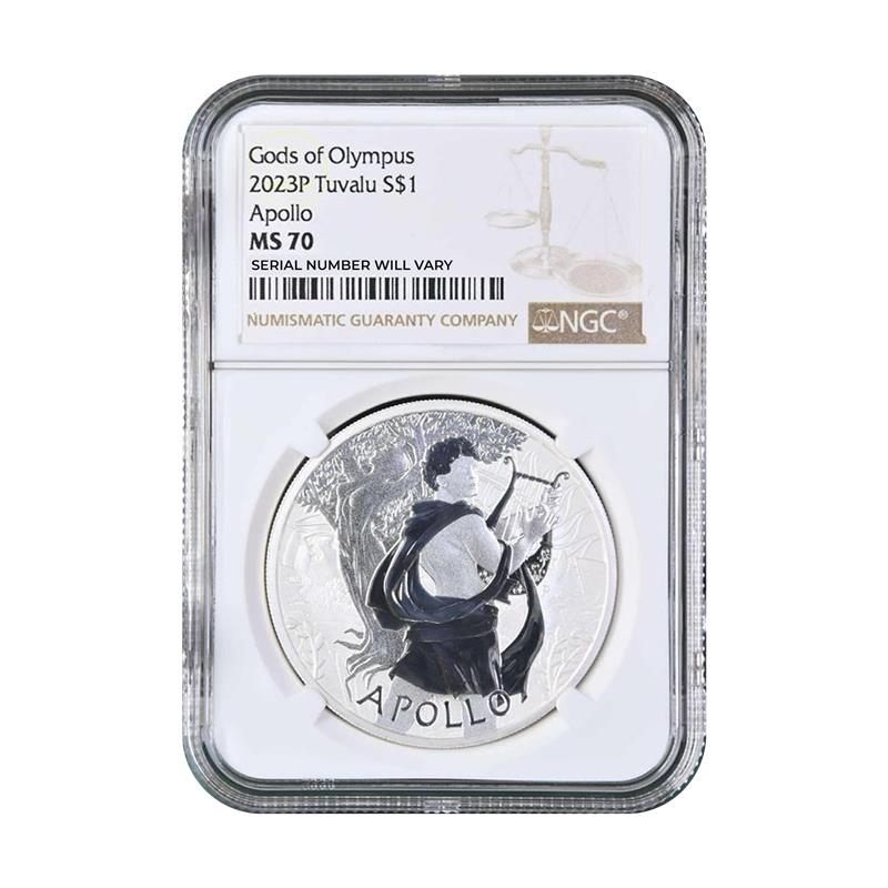 2023p Tuvalu Gods of Olympus - Apollo - NGC MS70 - CoinsTV