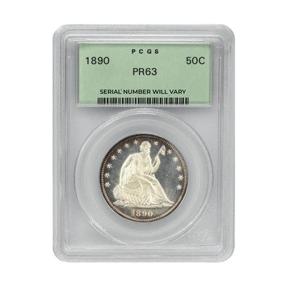 1890 Seated Liberty Half Dollar - Old Green Holder - PCGS PR63 - CoinsTV