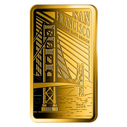 2024 Solomon Islands Golden Gate Bridge 1/200 oz Gold - CoinsTV