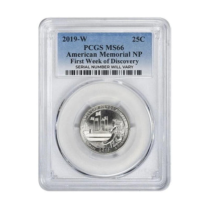 2019 American Memorial Quarter Dollar West Point - PCGS MS66 First Week of Discovery