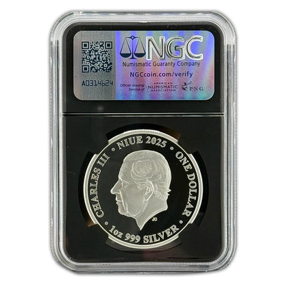2025 Niue Saturn From Titan 1 oz Silver Coin NGC PF 70 UCAM Galaxy Label