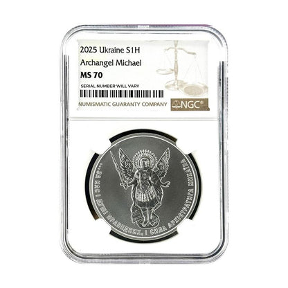 2025 Ukraine Archangel Michael 1 oz Silver Coin - NGC MS 70 - CoinsTV