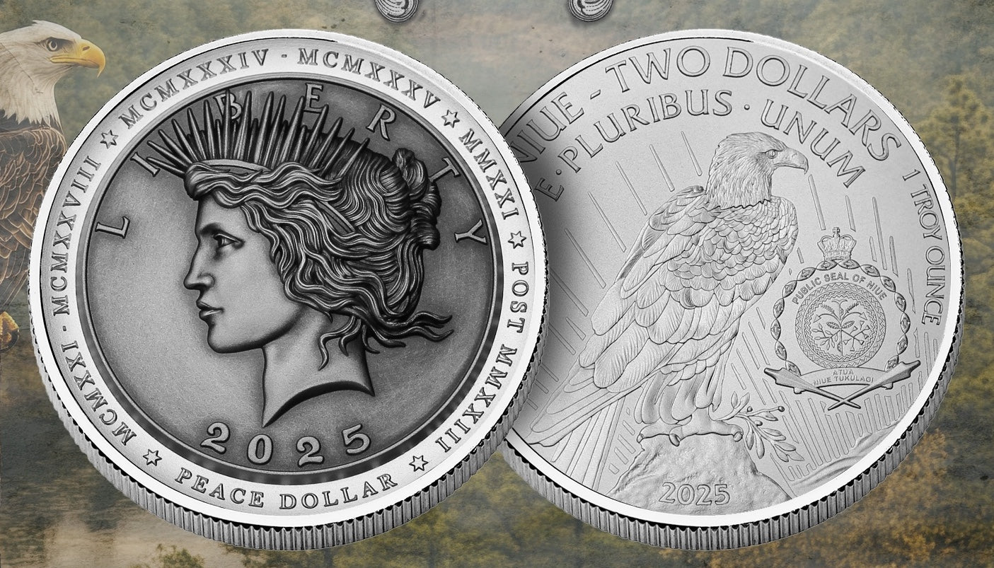 2025 Niue Peace Dollar UHR Incused 1 oz Silver Coin