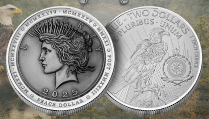 2025 Niue Peace Dollar UHR Incused 1 oz Silver Coin