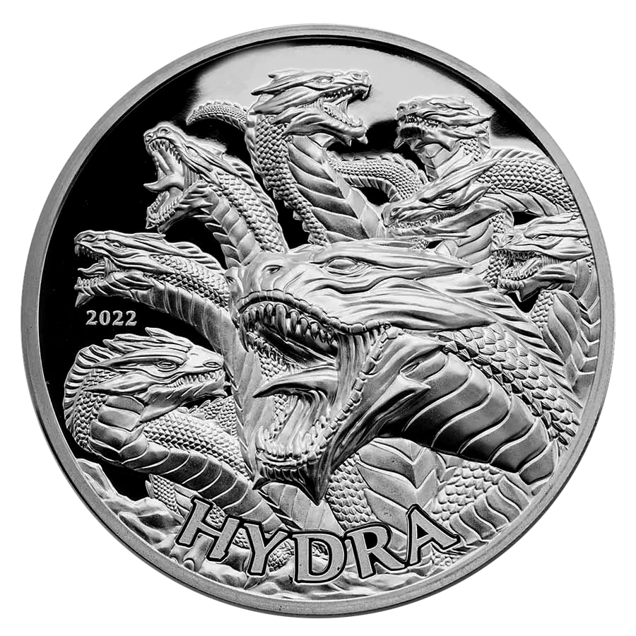 2022 Tanzania Mythical Creatures Hydra 1 oz Silver - CoinsTV