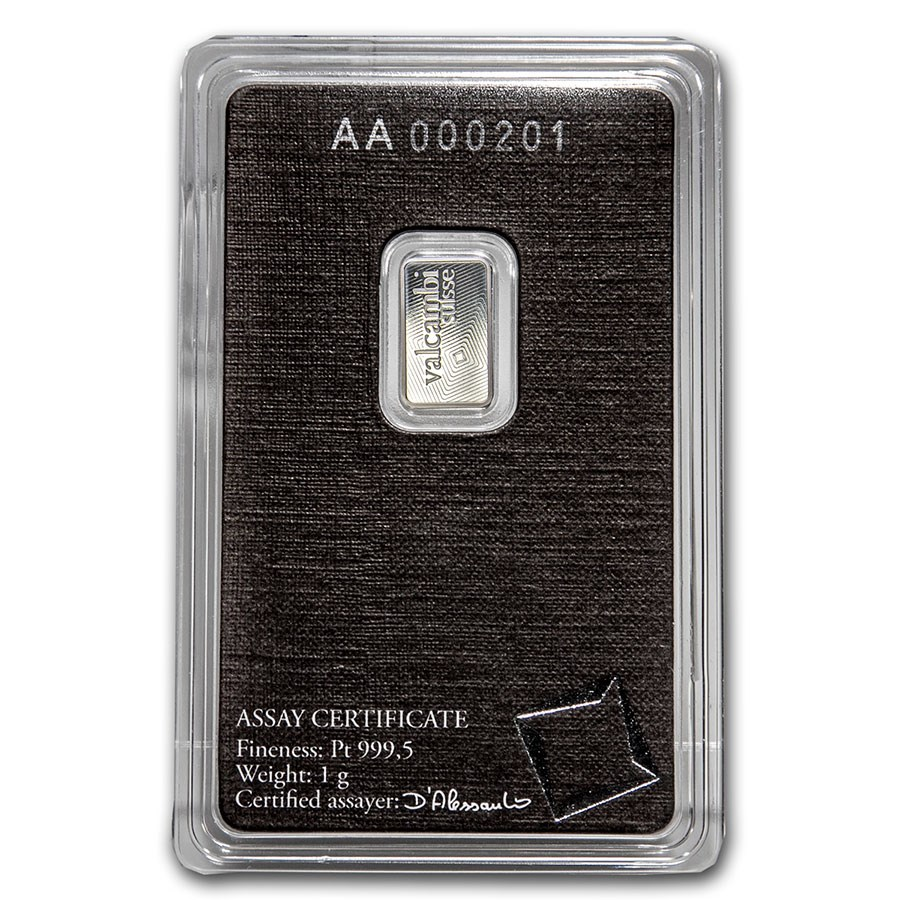 1 Gram Carded Platinum Bar - CoinsTV