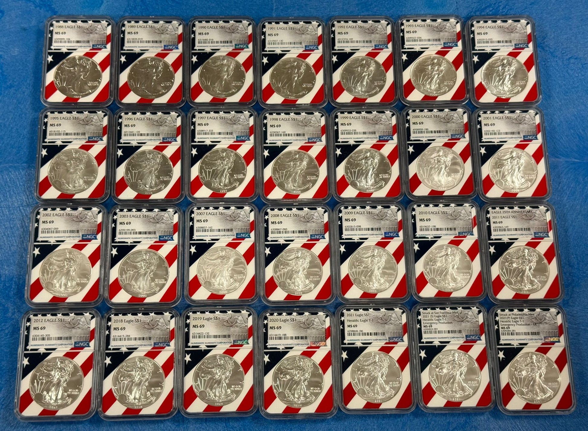 Silver Eagle Grab Bag - Flag Core - NGC MS69 - CoinsTV