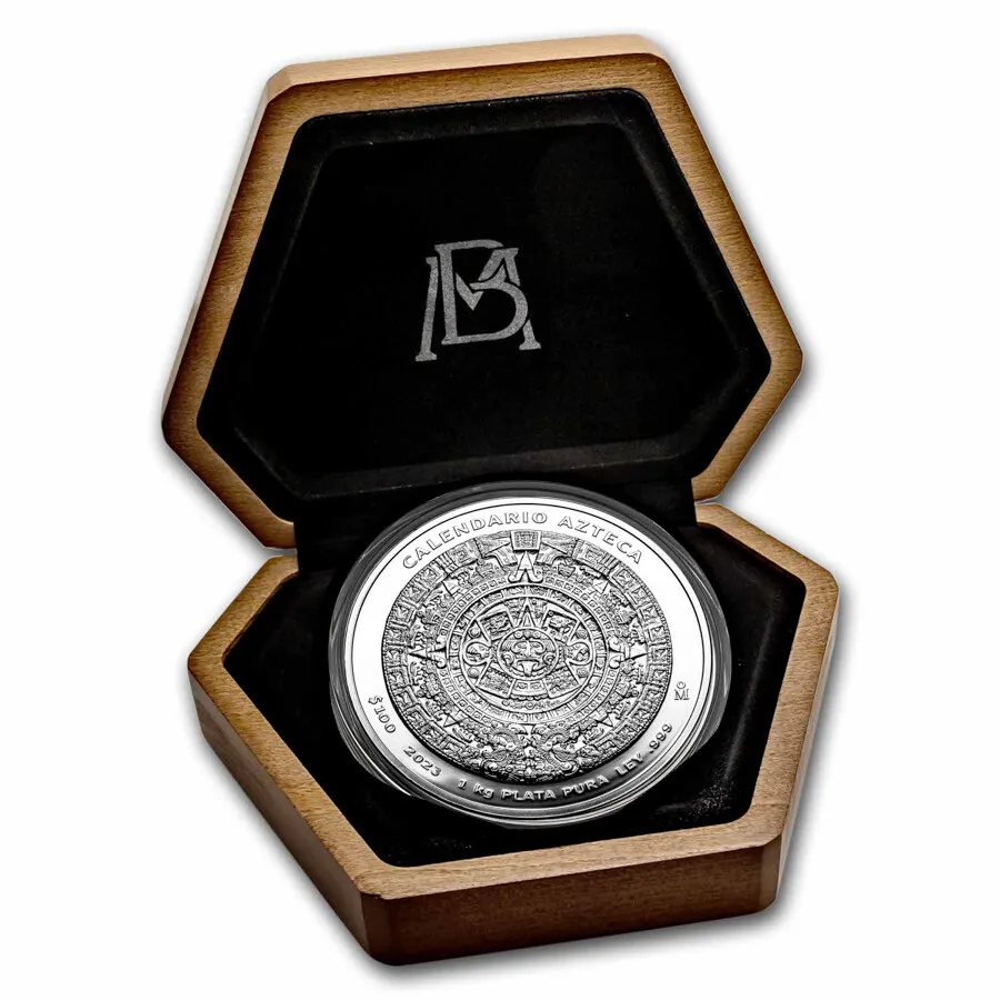 2023 Mexico Aztec Calendar Kilo Silver - CoinsTV