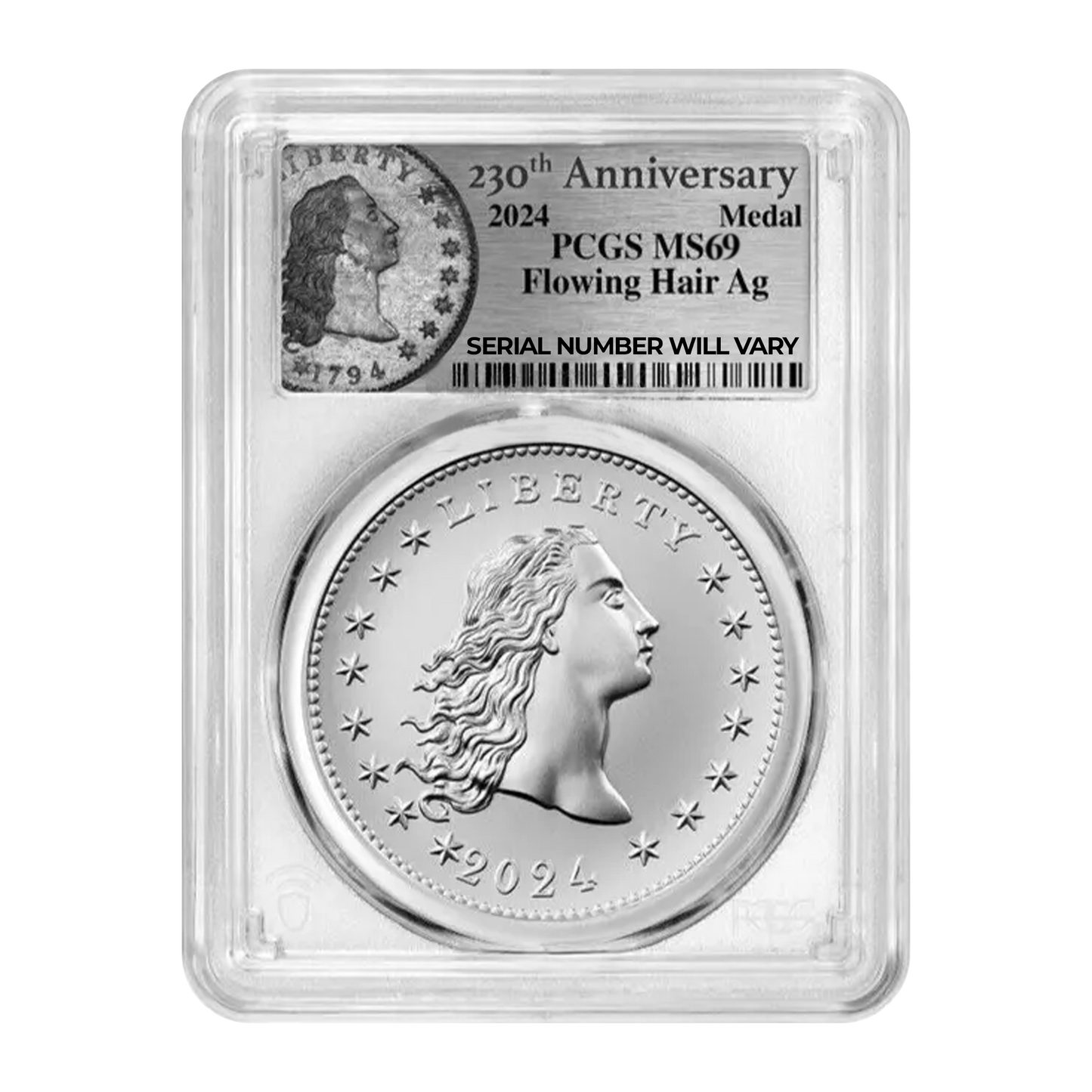 2024 230th Anniversary Flowing Hair Silver Medal - PCGS MS69 FDI - CoinsTV