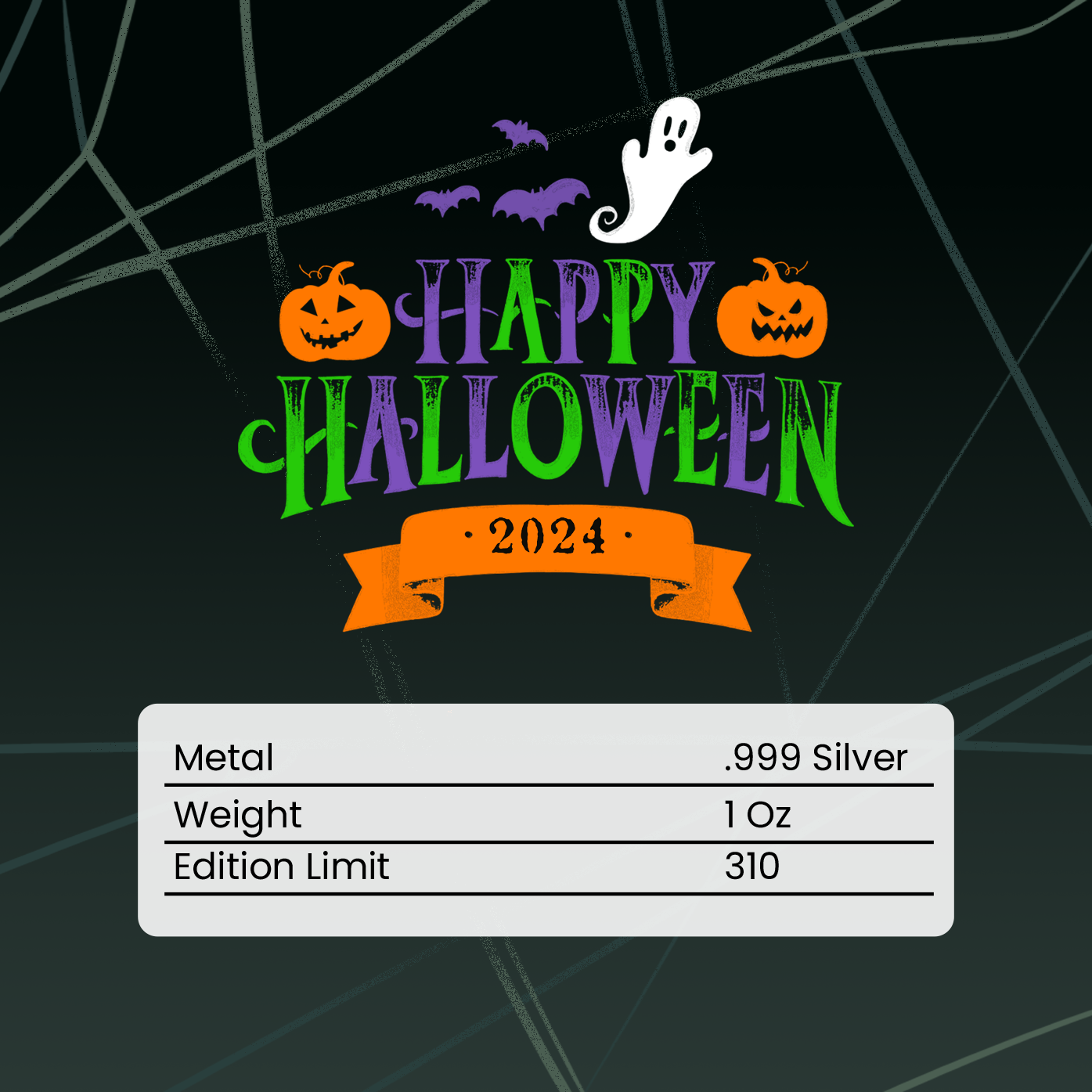 2024 Chromatics Happy Halloween 1 oz Silver Bar - CoinsTV