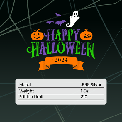 2024 Chromatics Happy Halloween 1 oz Silver Bar - CoinsTV
