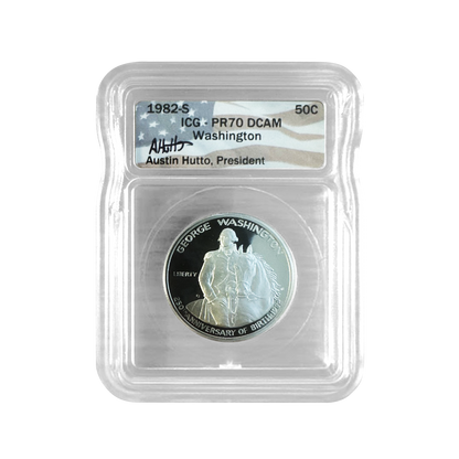 1982-S Washington Half Dollar Commemorative - Austin Hutto Signature - ICG PR70 DCAM - CoinsTV