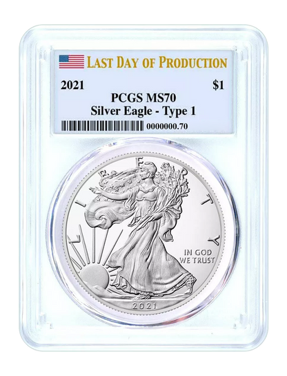 2021 Silver Eagle - Type 1 - Last Day of Production - PCGS MS70