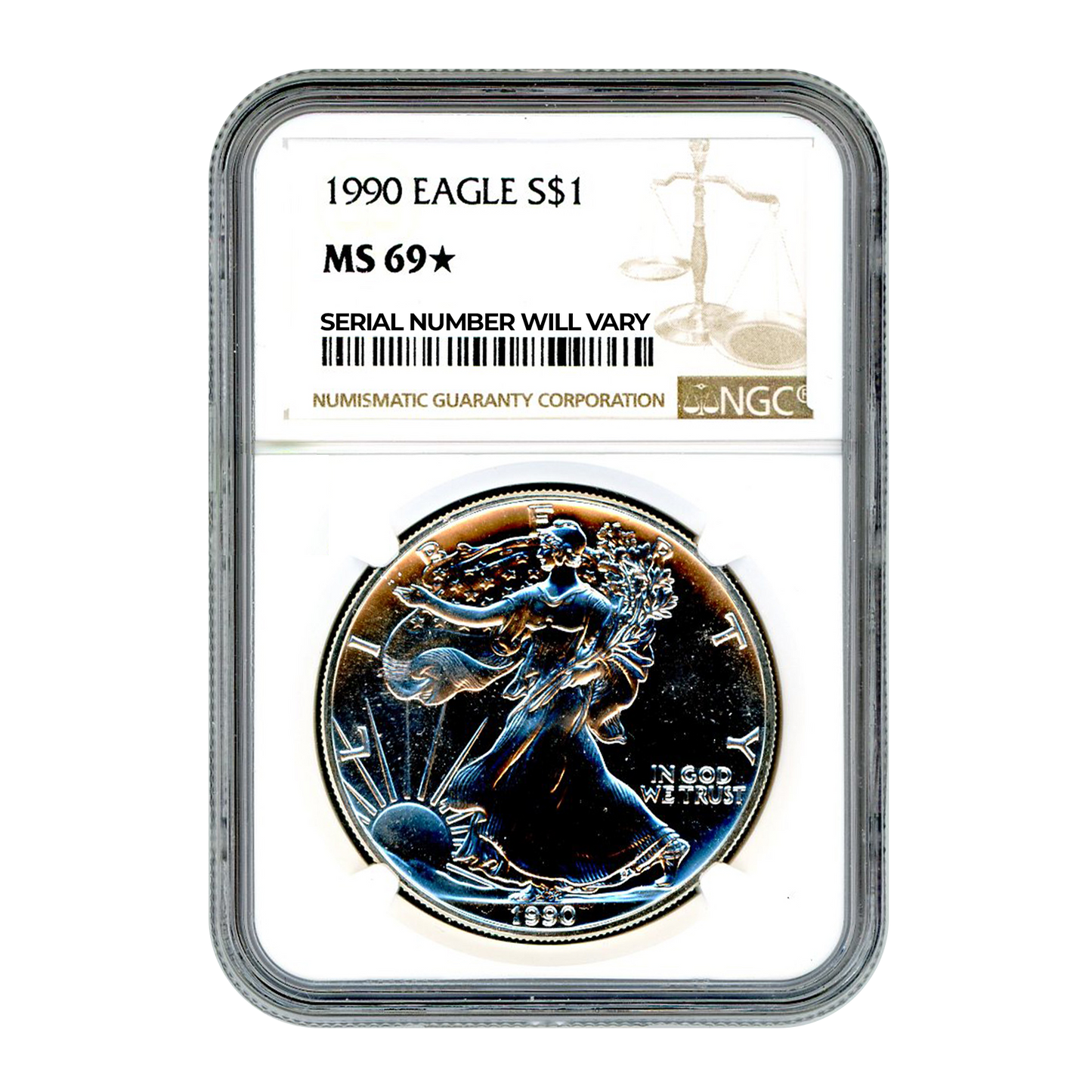 1990 Silver Eagle - Business Strike - NGC MS69 Star - CoinsTV