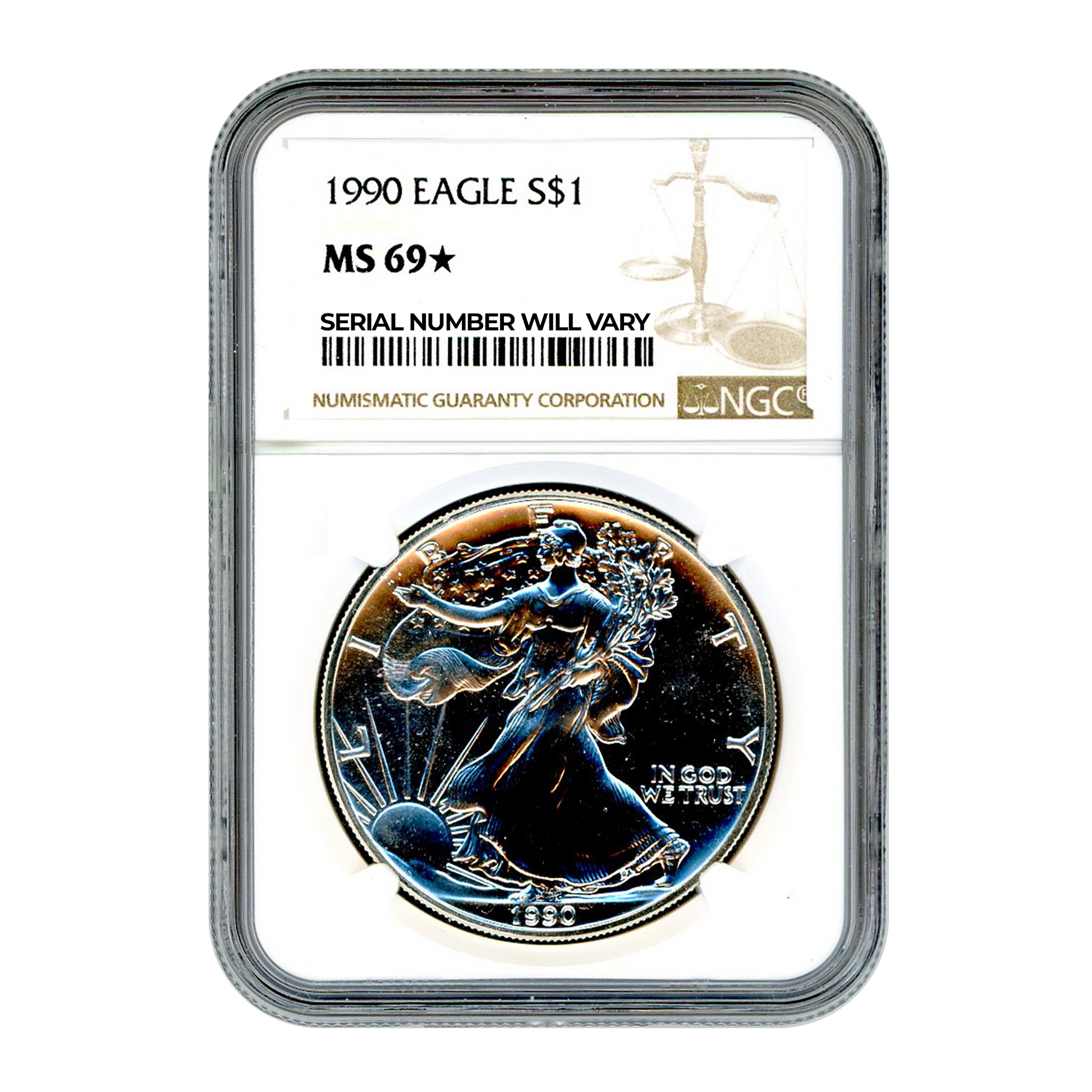 1990 Silver Eagle - Business Strike - NGC MS69 Star - CoinsTV