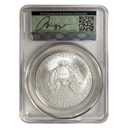 2009 Silver Eagle CAC MS70 - Flag Label - Paul Nugget Signature - CoinsTV