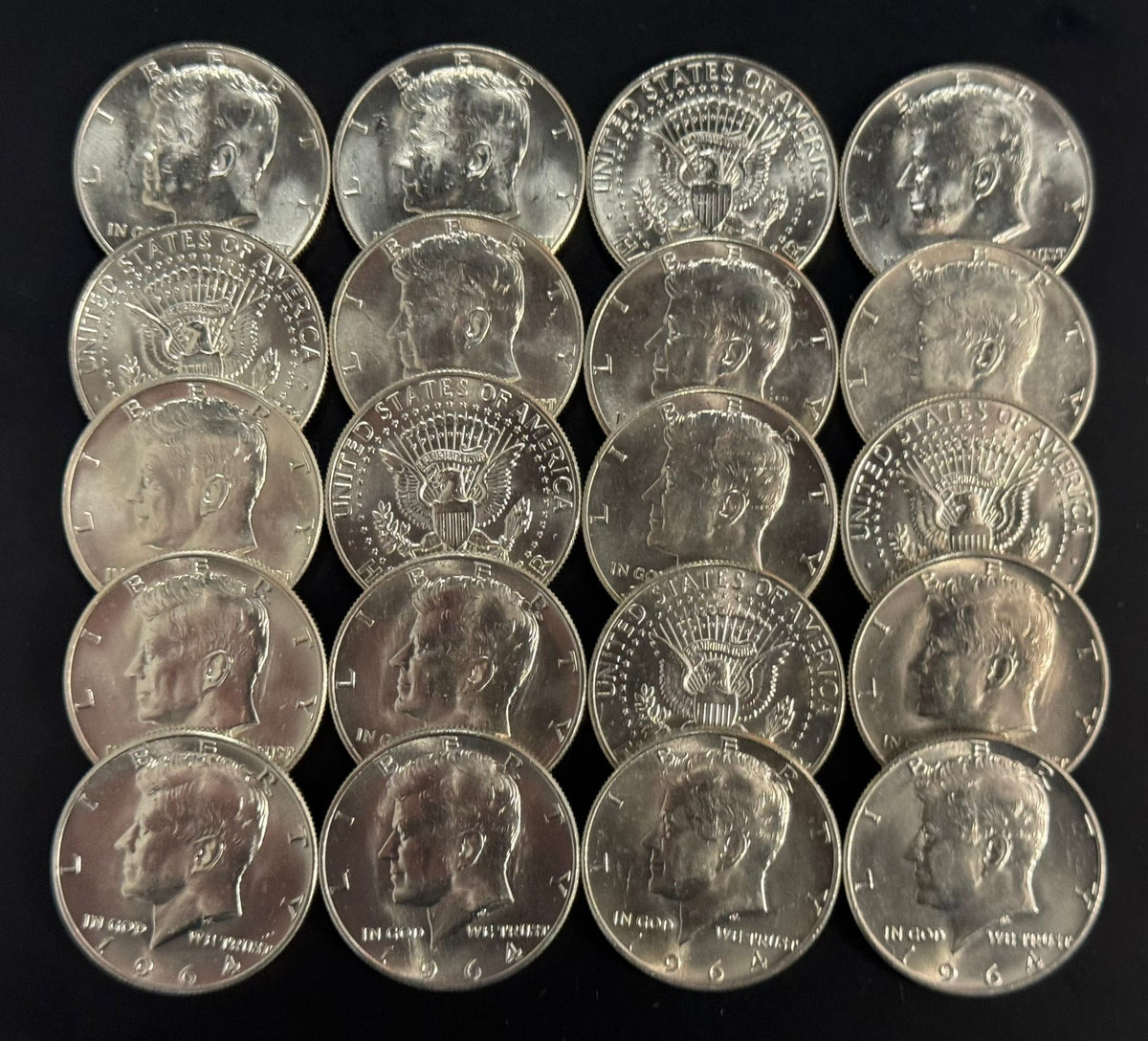 5 Bank Crimped Rolls Half Dollars Unsearched Kennedy $50 Coin Roll 5 Bank Crimped Rolls Half Dollars Unsearched Kennedy $50 Coin Roll