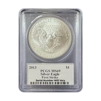 2013 Silver Eagle - Mercanti Signature Label - PCGS MS69 First Strike - CoinsTV