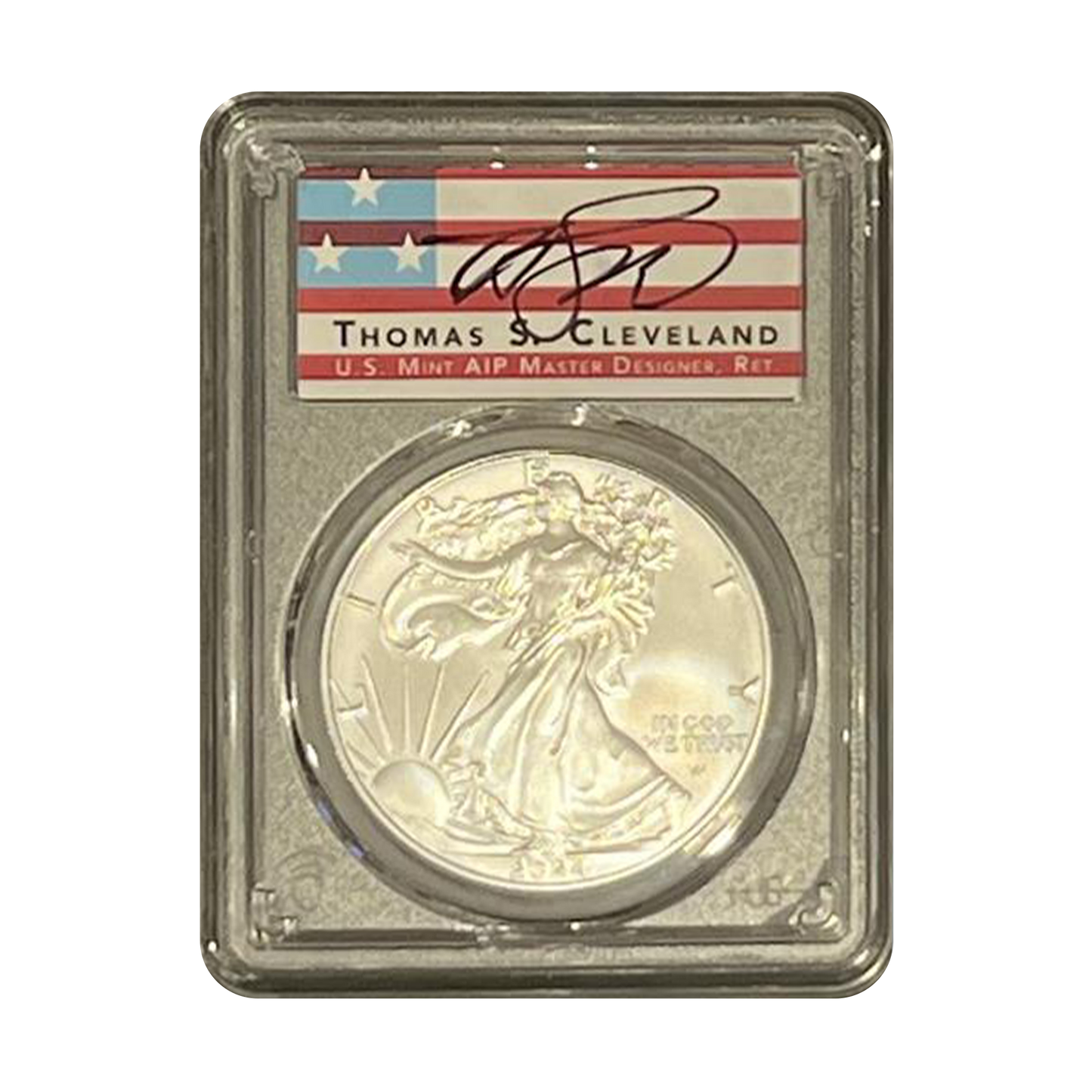 2024-W Burnished Silver Eagle - Advance Release & Cleveland Signature - PCGS SP70 - CoinsTV