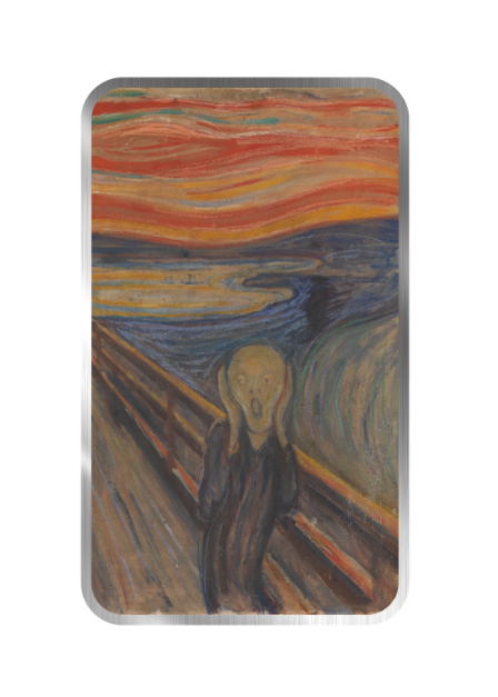 Chromatics The Scream Silver Bar 1 oz Silver - Fine Art Series - CoinsTV