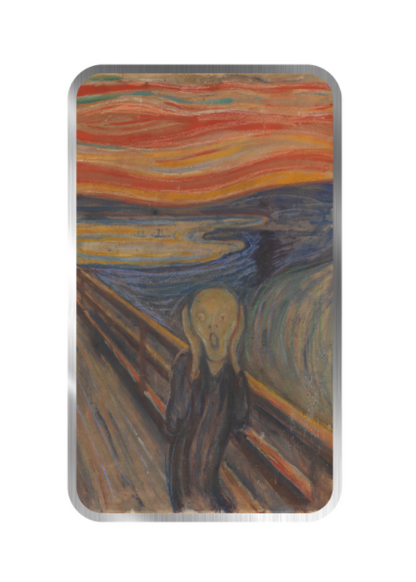 Chromatics The Scream Silver Bar 1 oz Silver - Fine Art Series - CoinsTV