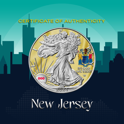 2024 State Flags Silver Eagle - New Jersey Limited Edition - CoinsTV