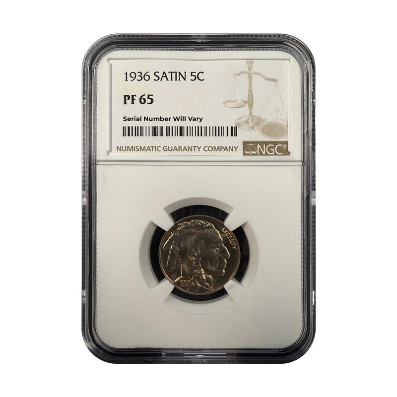 1936 Satin Buffalo Nickel - NGC PF65 - CoinsTV