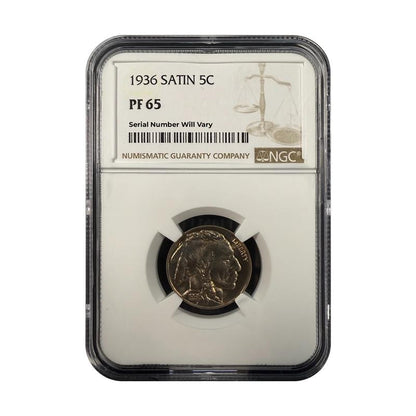 1936 Satin Buffalo Nickel - NGC PF65 - CoinsTV