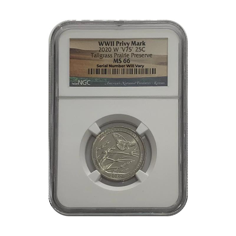 2020 Tallgrass Quarter Dollar West Point - NGC MS66