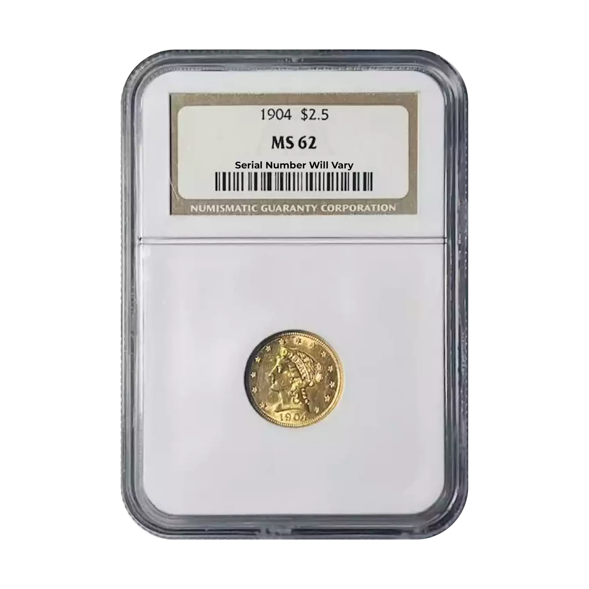 1904 $2.50 Gold Liberty Head Quarter Eagle NGC MS62 - CoinsTV