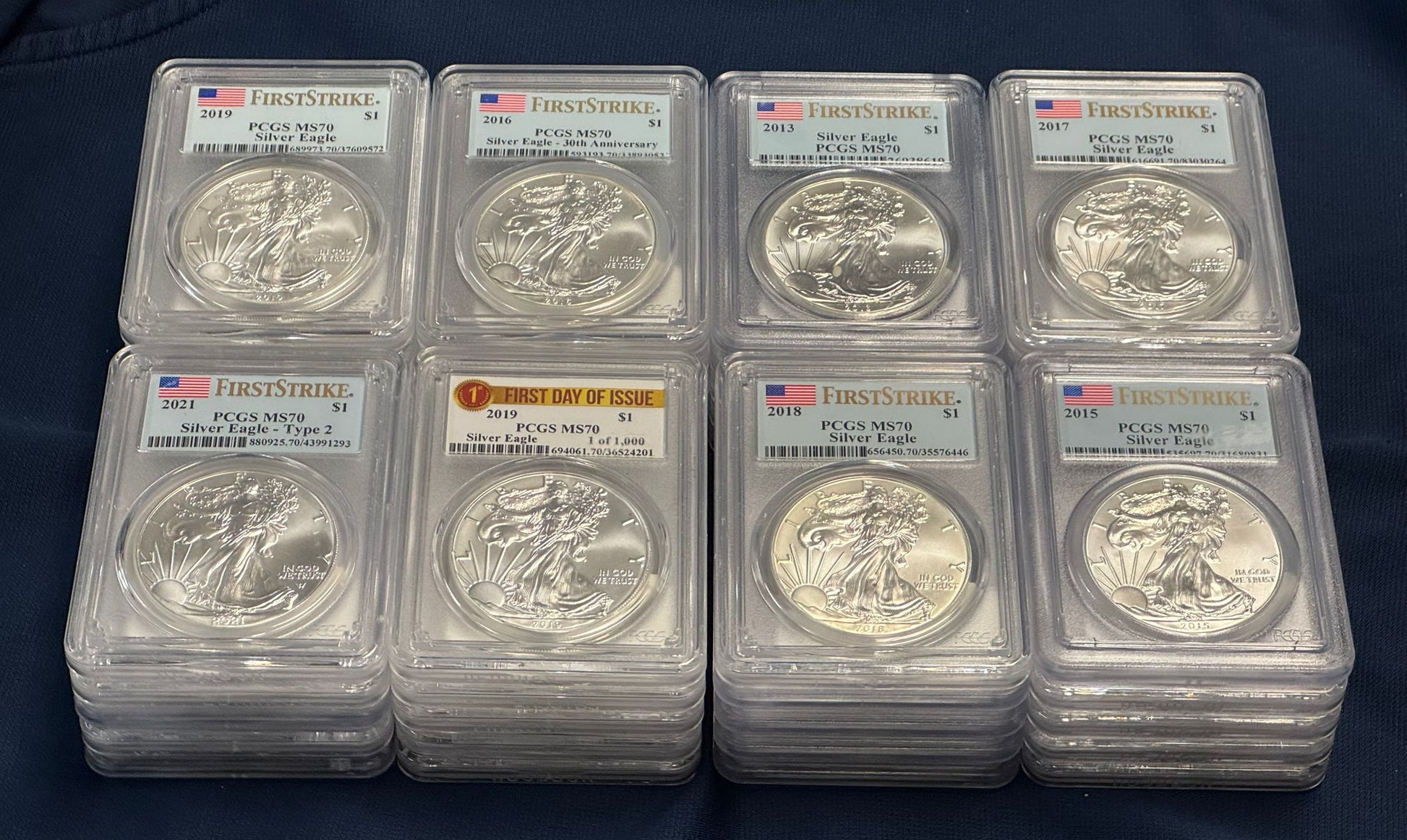 Silver Eagle Grab Bag PCGS Perfect Grade 70 - CoinsTV