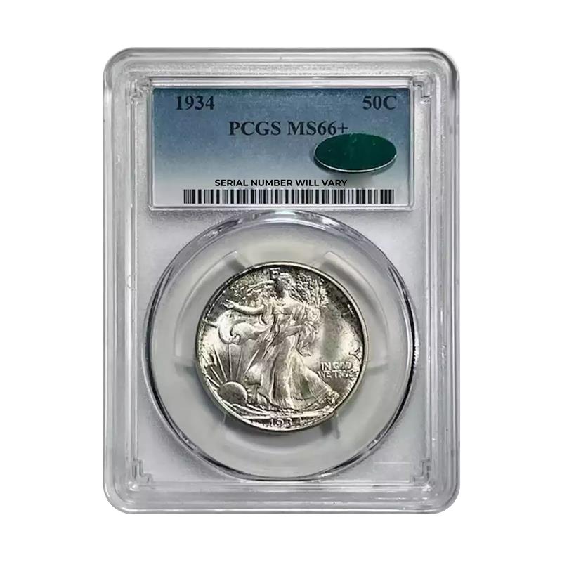 1934 Walking Liberty Silver Half Dollar - PCGS MS66+ CAC - CoinsTV