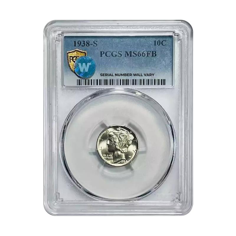 1938-S Mercury Dime - PCGS MS66FB Sight White - CoinsTV