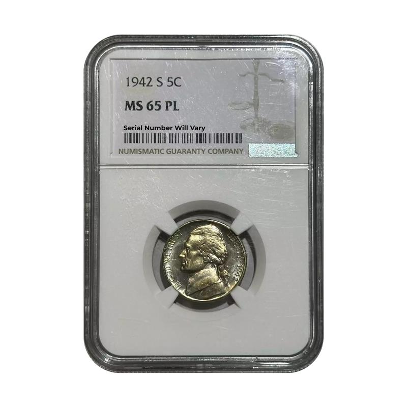 1942-S Jefferson Nickel - MS65 PL - CoinsTV