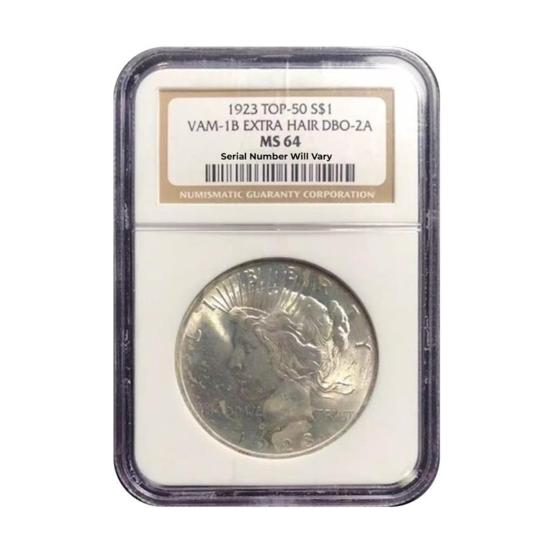 1923 Peace Dollar - Top 50 VAM 1B Extra Hair DBO - NGC MS64 - CoinsTV