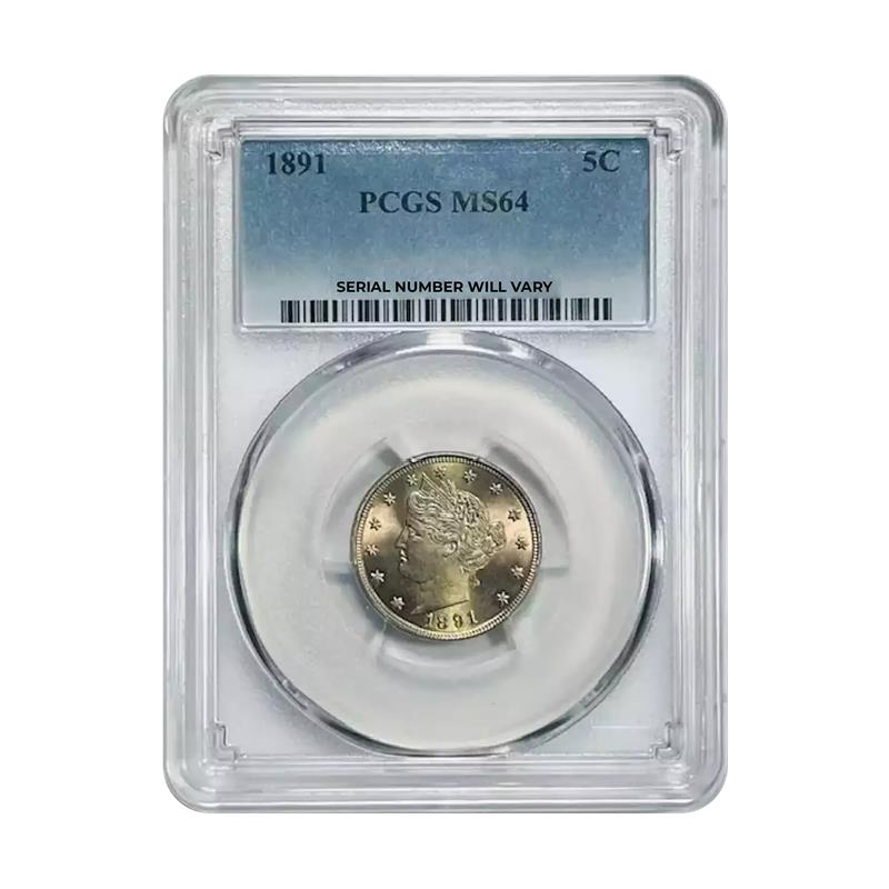 1891 Liberty Nickel - PCGS MS64 - CoinsTV