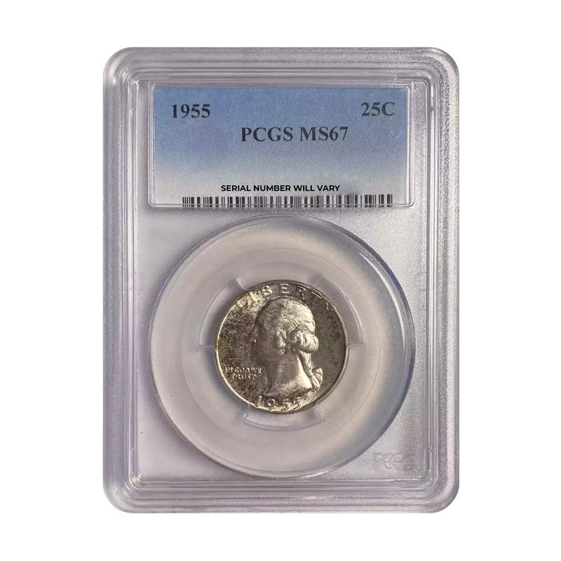 1955 Washington Silver Quarter Philadelphia - PCGS MS67 - CoinsTV
