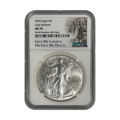 2025 Silver Eagle NGC MS70 - Early Releases - Founding Fathers Label - CoinsTV