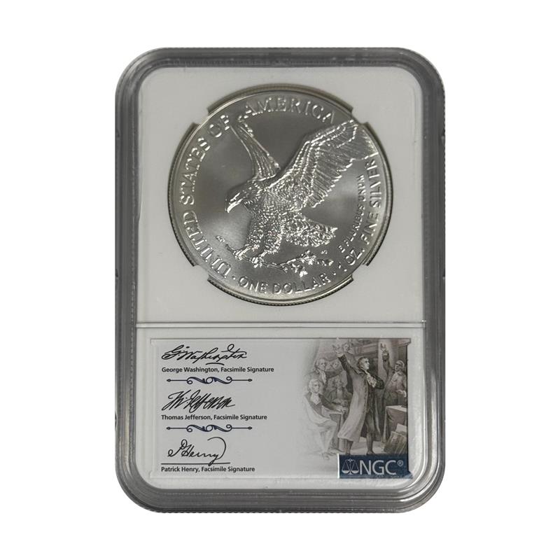 2025 Silver Eagle NGC MS70 - Early Releases - Founding Fathers Label - CoinsTV